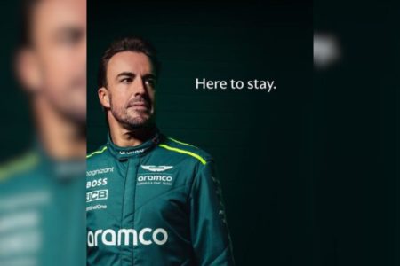 Imagem colorida de Fernando Alonso dizendo que fica - Metrópoles