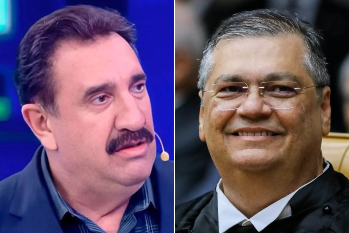 O apresentador Ratinho e o ministro do STF Flávio Dino