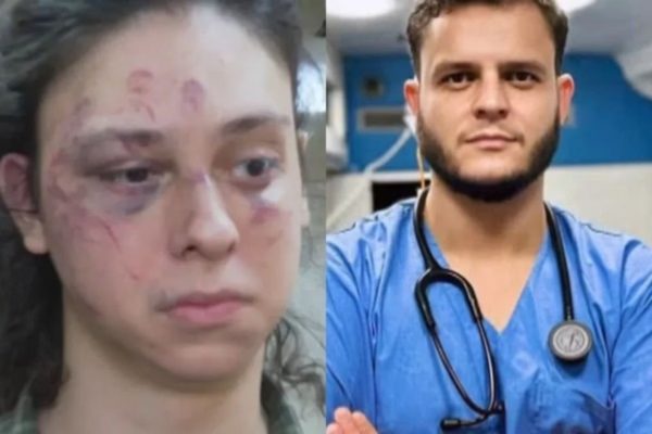 Imagem colorida de Victor Meyniel e agressor - Metrópoles