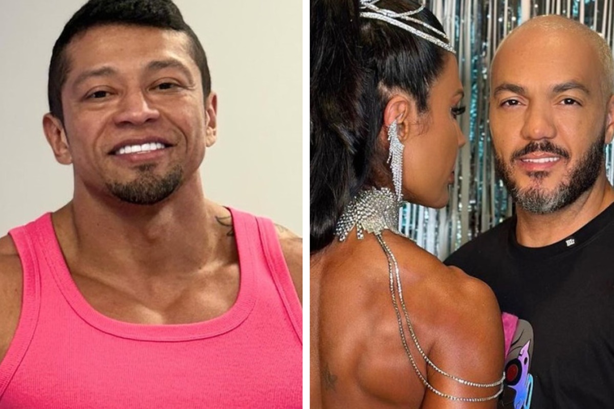 Montagem feita a partir de fotos das redes sociais do personal trainer, de Belo e Gracyanne Barbosa - Metrópoles