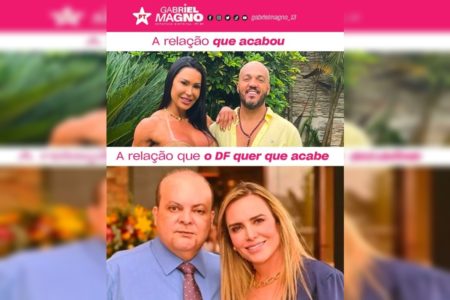 Imagem colorida de postagem do deputado distrital Gabriel Magno (PT) sobre Ibaneis Rocha e Celina Leão