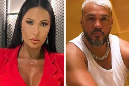 Montagem feita a partir de fotos das redes sociais de Gracyanne Barbosa e Belo - Metrópoles