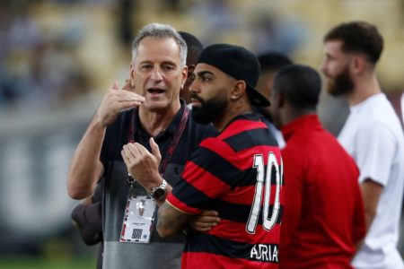 Foto colorida de Landim e Gabigol - Metrópoles