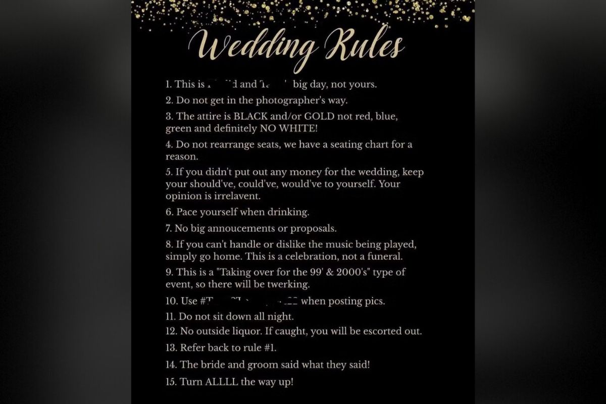 Regras dos noivos para um casamento
