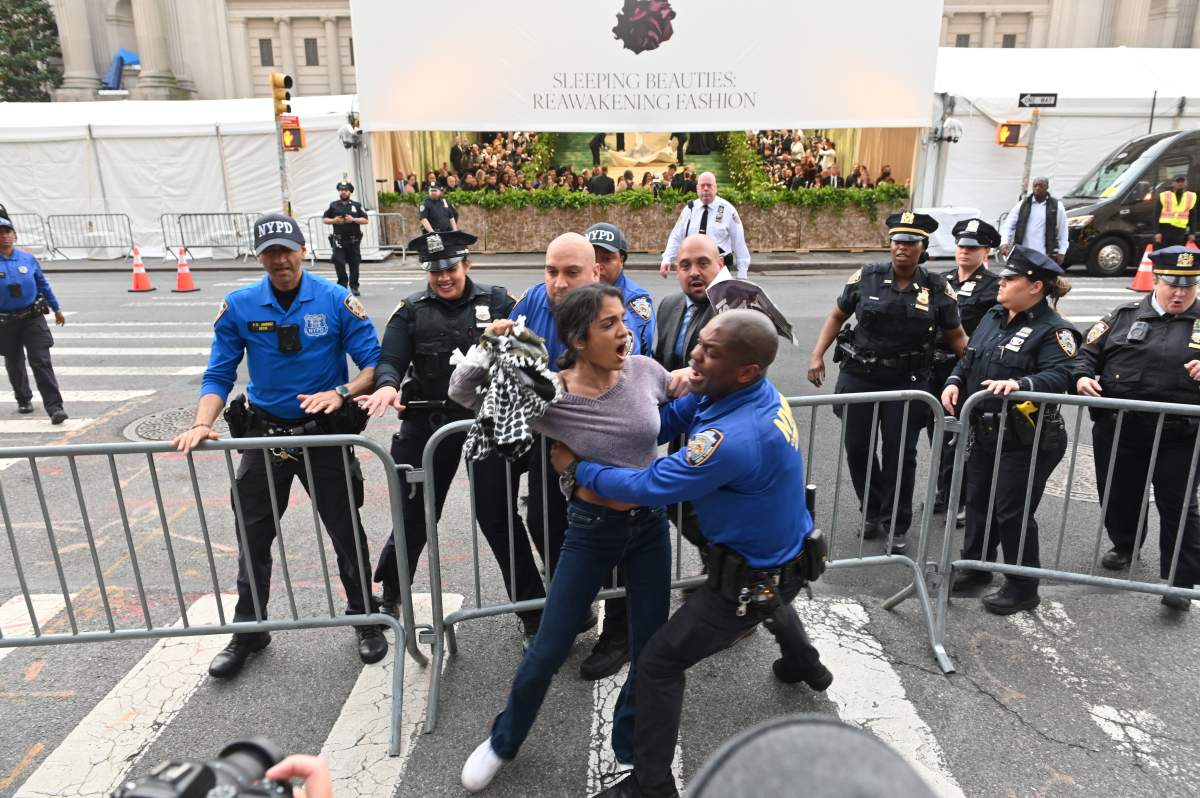 Fotos de protesto pró palestina no met gala - metrópoles