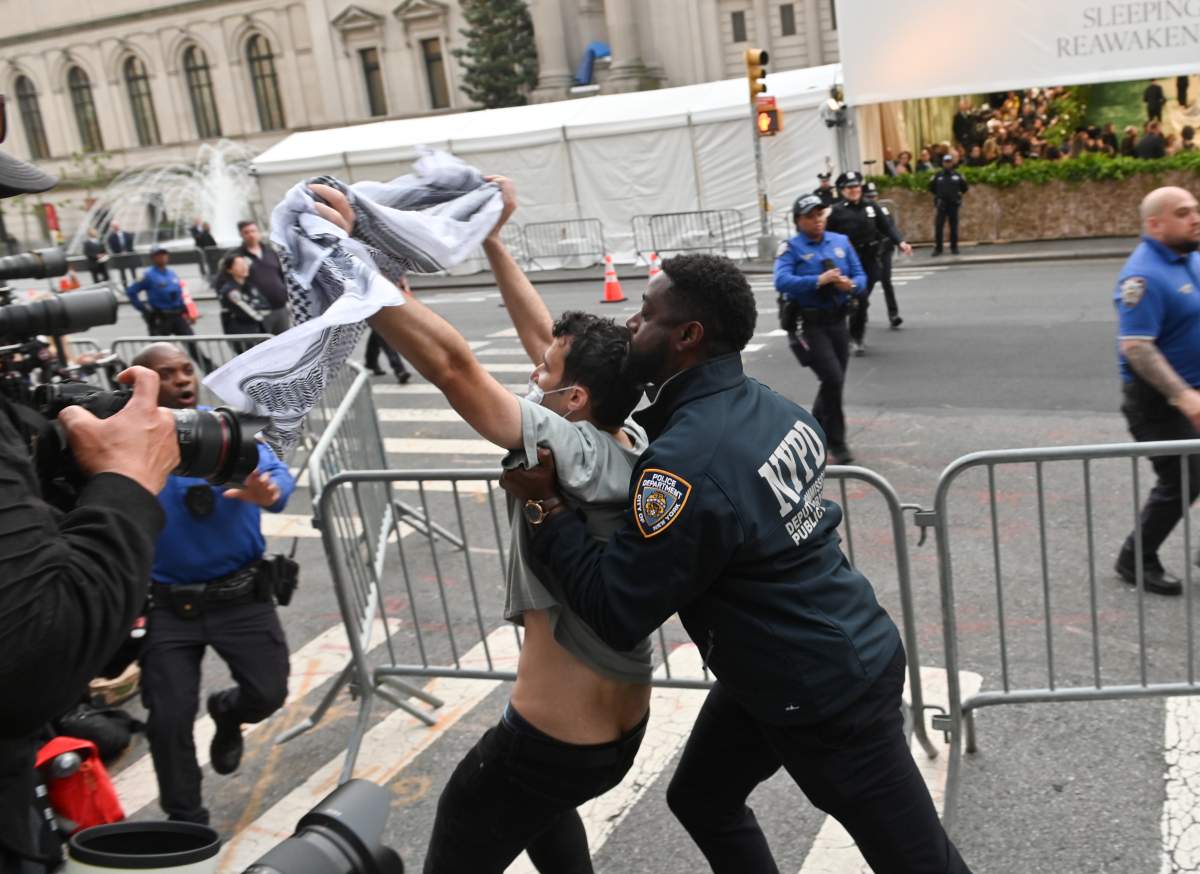 Fotos de protesto pró palestina no met gala - metrópoles