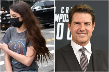 Suri e Tom Cruise em montagem colorida - Metrópoles
