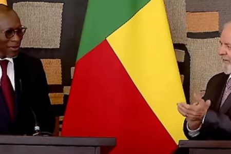 Lula e o presidente do Benim, Patrice Talon