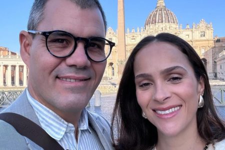 Foto colorida de Juliano e Letícia Cazarré - Metrópoles