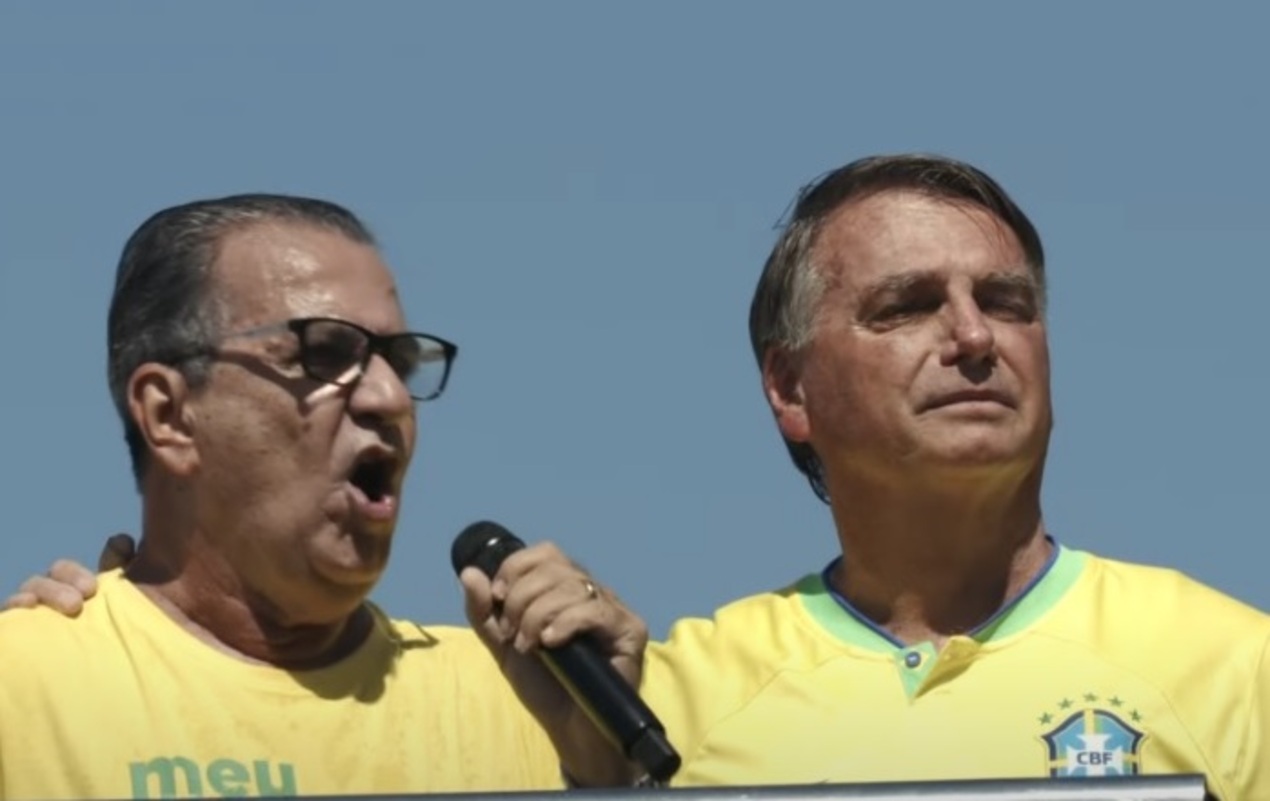Silas Malafaia e Jair Bolsonaro durante manifestação na Paulista