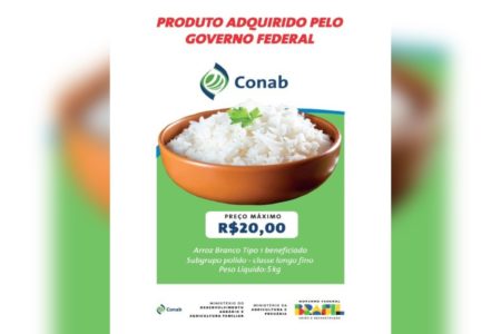 Selo do governo federal em pacote de arroz - Metrópoles