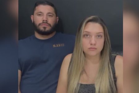 Imagem colorida mostra o casal William dos Santos Isidoro e Gabrielle Martinez Gimenez - Metrópoles