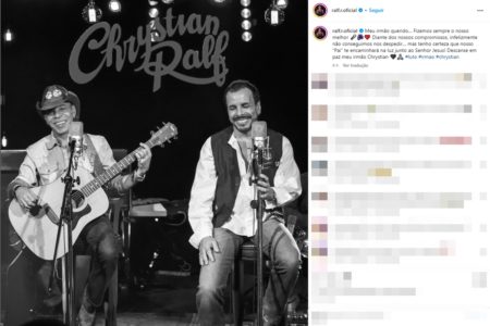 Ralf faz post lamentando a morte do irmão Chrystian