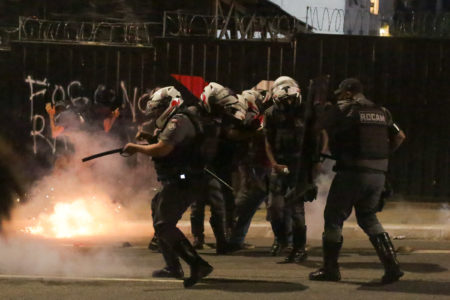 Policia Militar de São Paulo PMSP PM SP durante manifestacão na capital paulista - Metrópoles