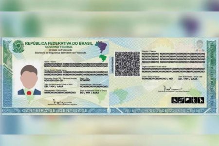 Imagem colorida mostra a nova Carteira de Identidade Nacional (CIN) - Metrópoles