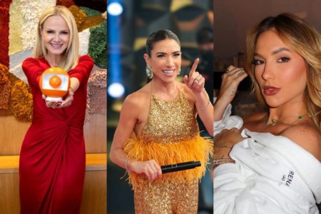 Montagem com fotos coloridas de Eliana, Patrícia Abravanel e Virginia - Metrópoles