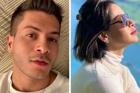 Montagem feita a partir de fotos das redes sociais de Arthur Aguiar e Maíra Cardi - Metrópoles