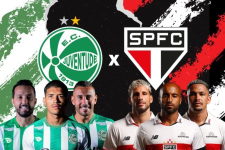 Arte promocional do jogo entre Juventude x SPFC