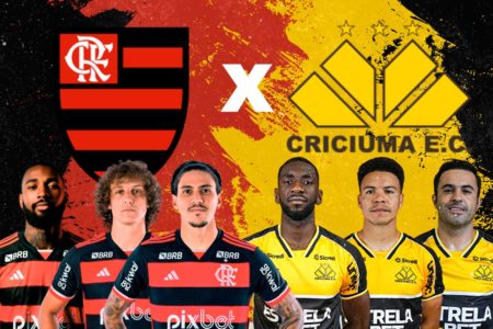 Arte colorida de Flamengo x Criciúma - Metrópoles