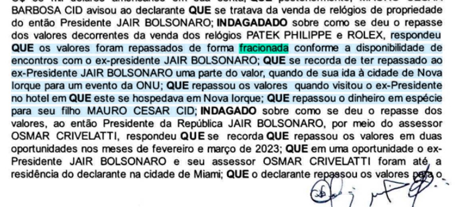 Print de documento da PF - Metrópoles