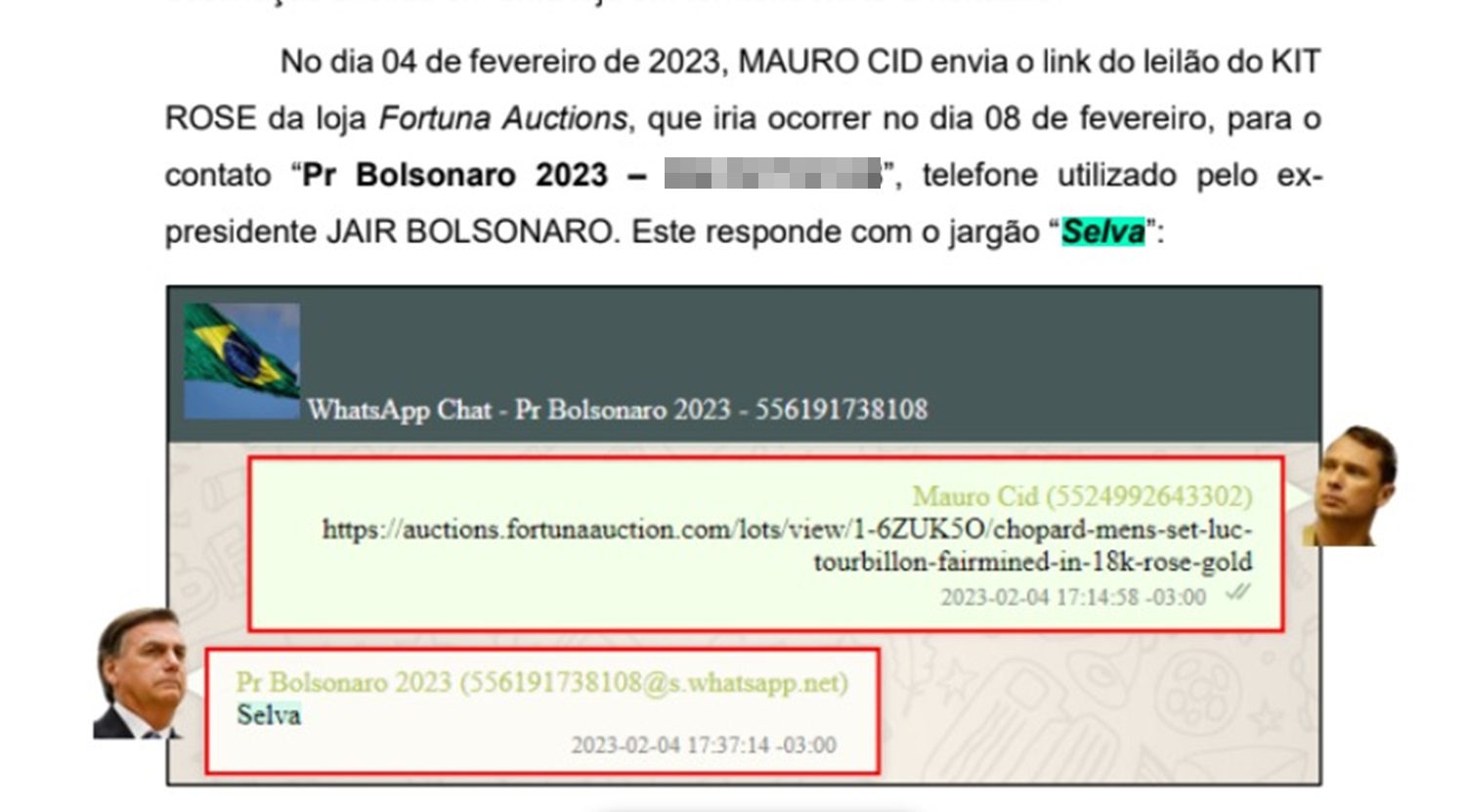 Print de documento da PF - Metrópoles