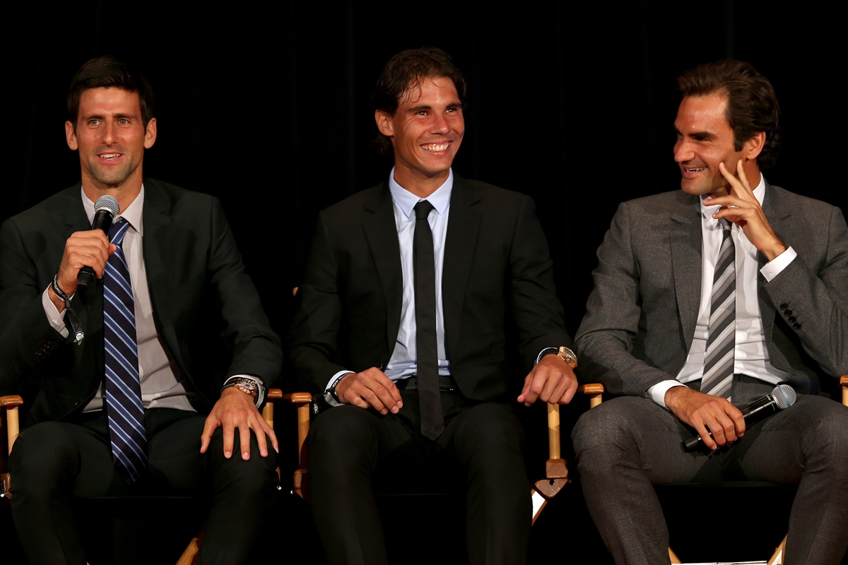 Novak Djokovic, Rafa Nadal e Roger Federer