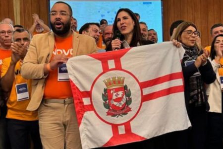 ********Marina Helena durante anúncio como candidata à Prefeitura de São Paulo pelo Partido Novo