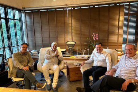 Aécio Neves, José Luiz Datena, Marconi Perillo e José Anibal, do PSDB - Metrópoles
