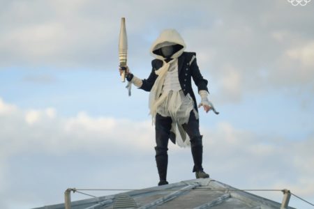 Imagem colorida do personagem de Assassin's Creed nas Olimpíadas