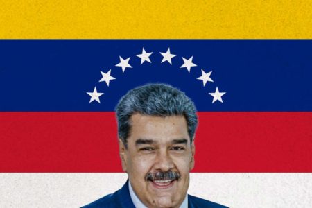 Montagem com foto colorida de Nicolás Maduro - Metrópoles