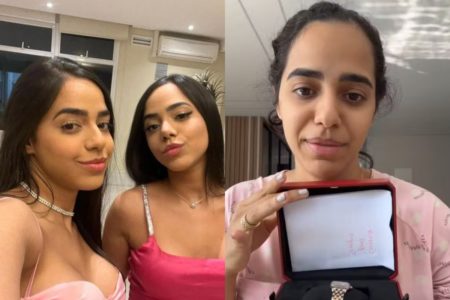Imagem colorida de duas mulheres irmãs Gêmeas Mirella e Mariely santos | Metrópoles