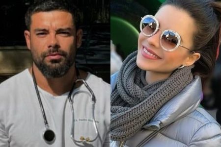 Montagem feita a partir de fotos das redes sociais de Pedro Andrade e Sandy - Metrópoles