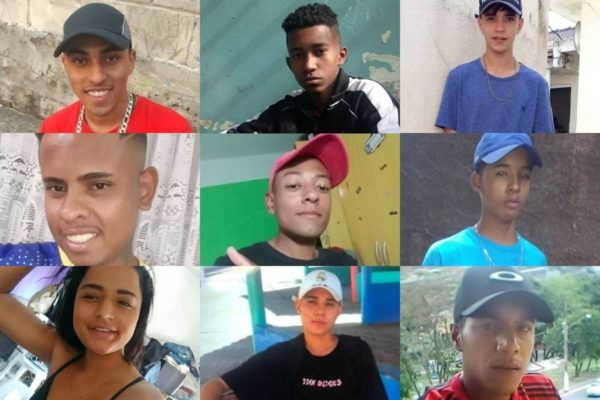 Imagem colorida de vítimas do Massacre de Paraisópolis