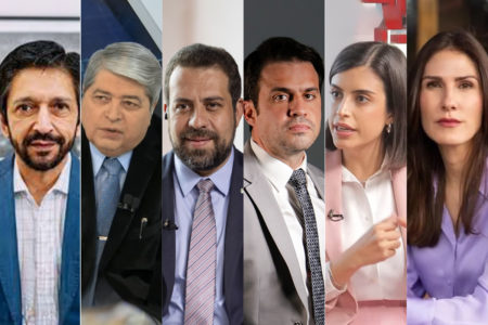 Candidatos a Prefeitura de SP: Ricardo Nunes, José Luiz Datena, Guilherme Boulos, Pablo Marçal, Tabata Amaral e Marina Helena - Metrópoles