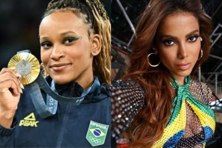 Imagem colorida de Rebeca Andrade e Anitta