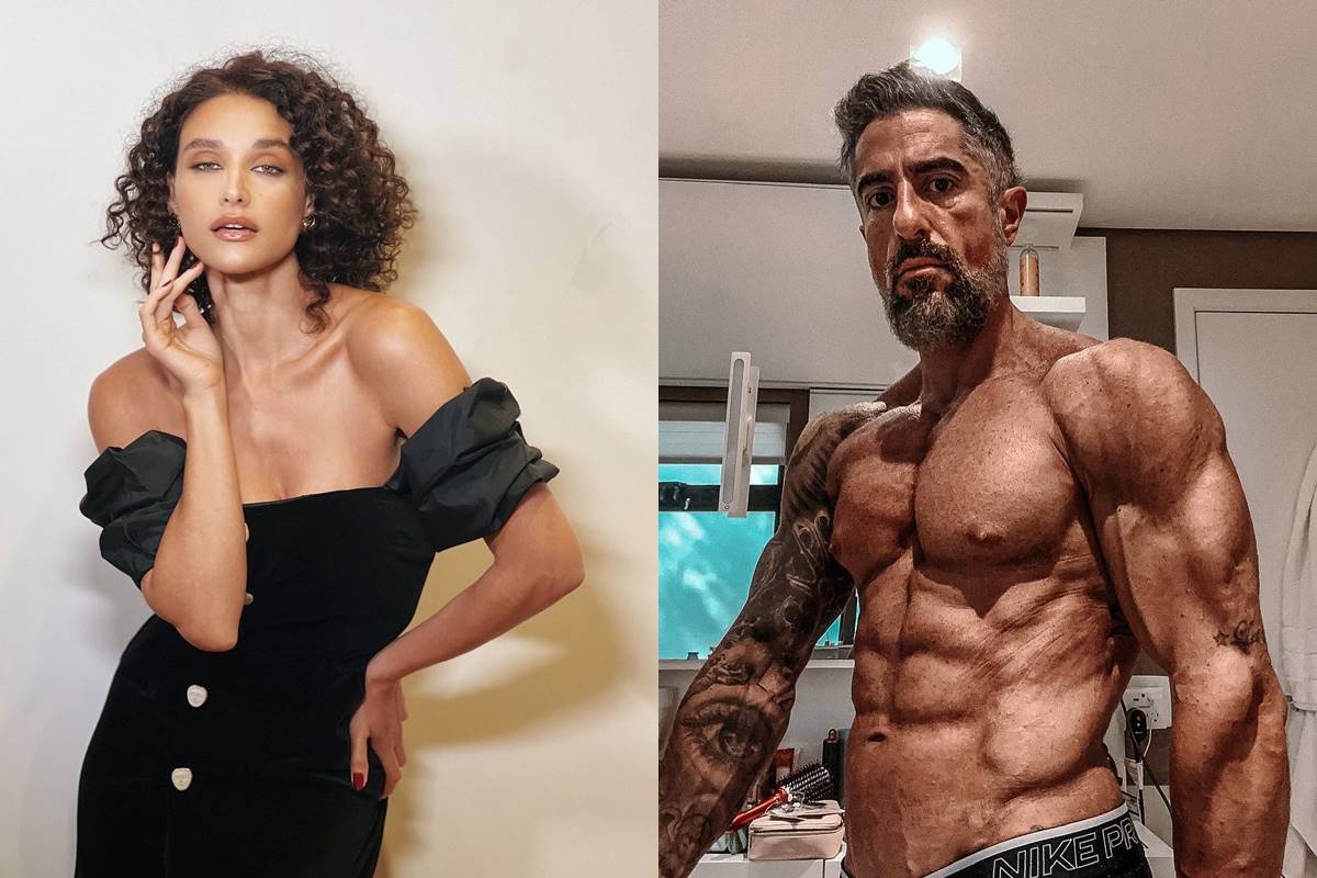 Montagem colorida de Débora Nascimento e Marcos Mion - Metrópoles