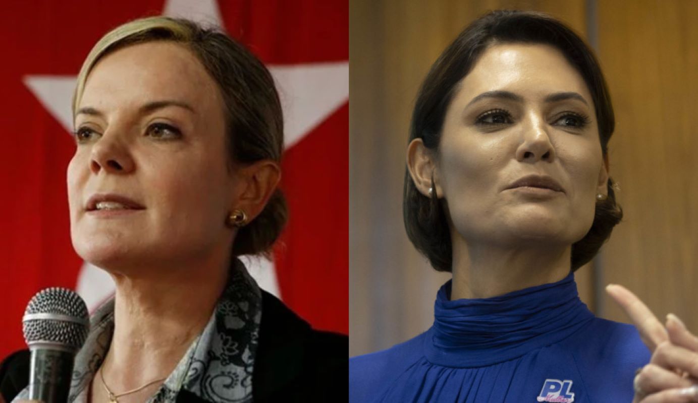 Imagem colorida de Gleisi Hoffmann (PT) e Michelle Bolsonaro (PL) - Metrópoles