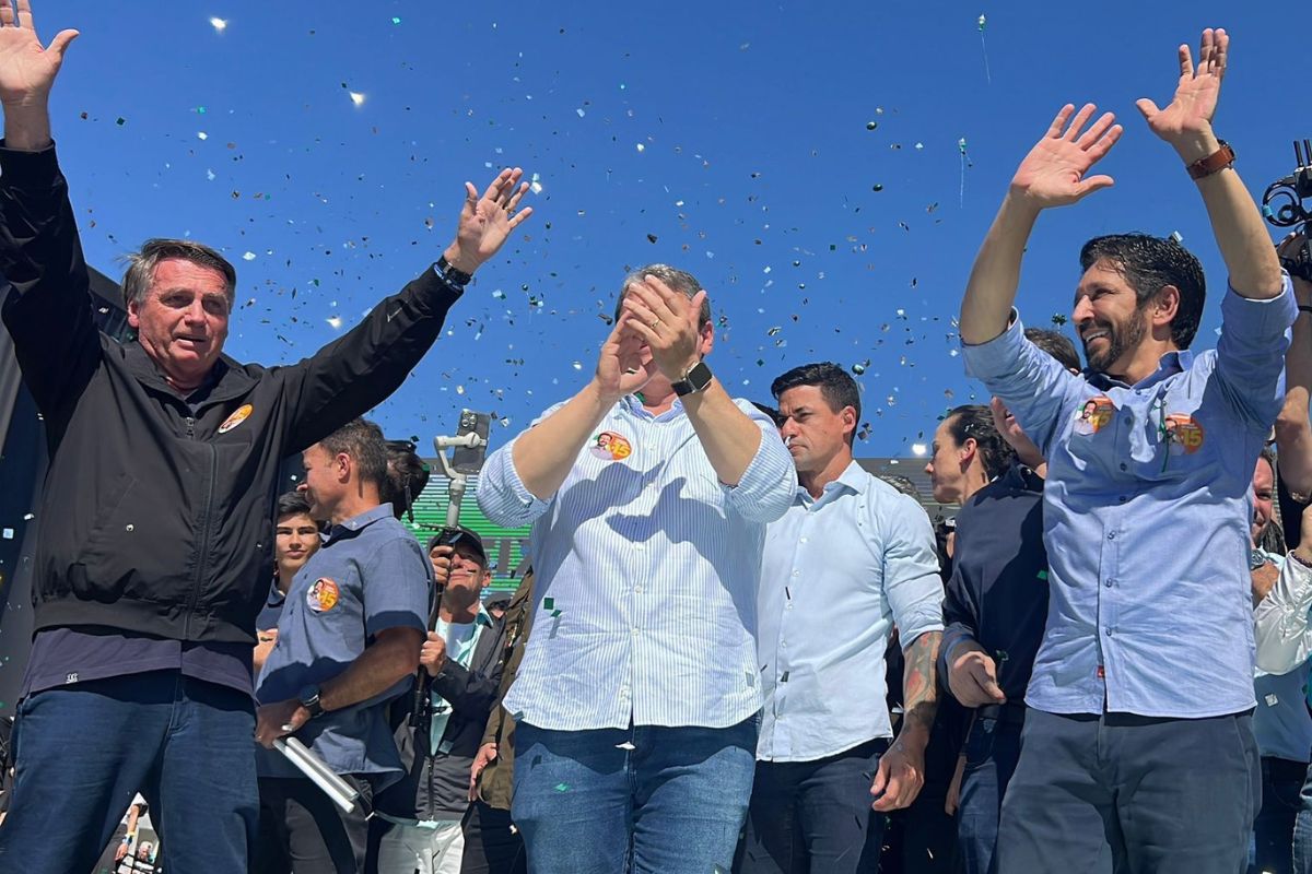 Jair Bolsonaro, Tarcísio de Freitas e Ricardo Nunes