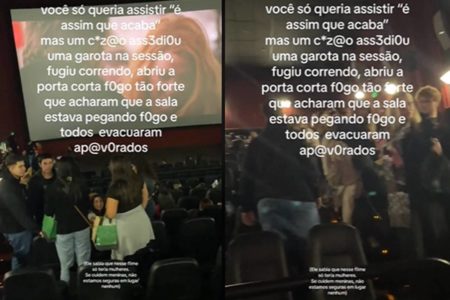 Sessão de cinema do filme É Assim que Acaba terminou em confusão após homem assediar garota. Caso aconteceu em shopping de São Paulo - Metrópoles