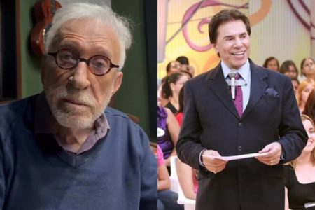 Montagem com imagens coloridas de Moacys Franco e Silvio Santos - Metrópoles