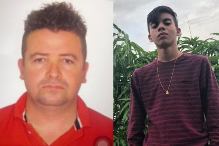 Montagem de duas fotos coloridas. Esquerda homem branco, sem barba cabelos curtos espetados, usando camiseta polo vermelha. A direita jovem pardo, com camiseta de manga comprida, vinho, cabelo curto e sem barba - Metrópoles