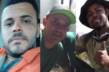 Foto diviida com três homens. O primeiro com barba e cabelo curto, o segundo de boné verde e o terceiro de chapéu sorrindo