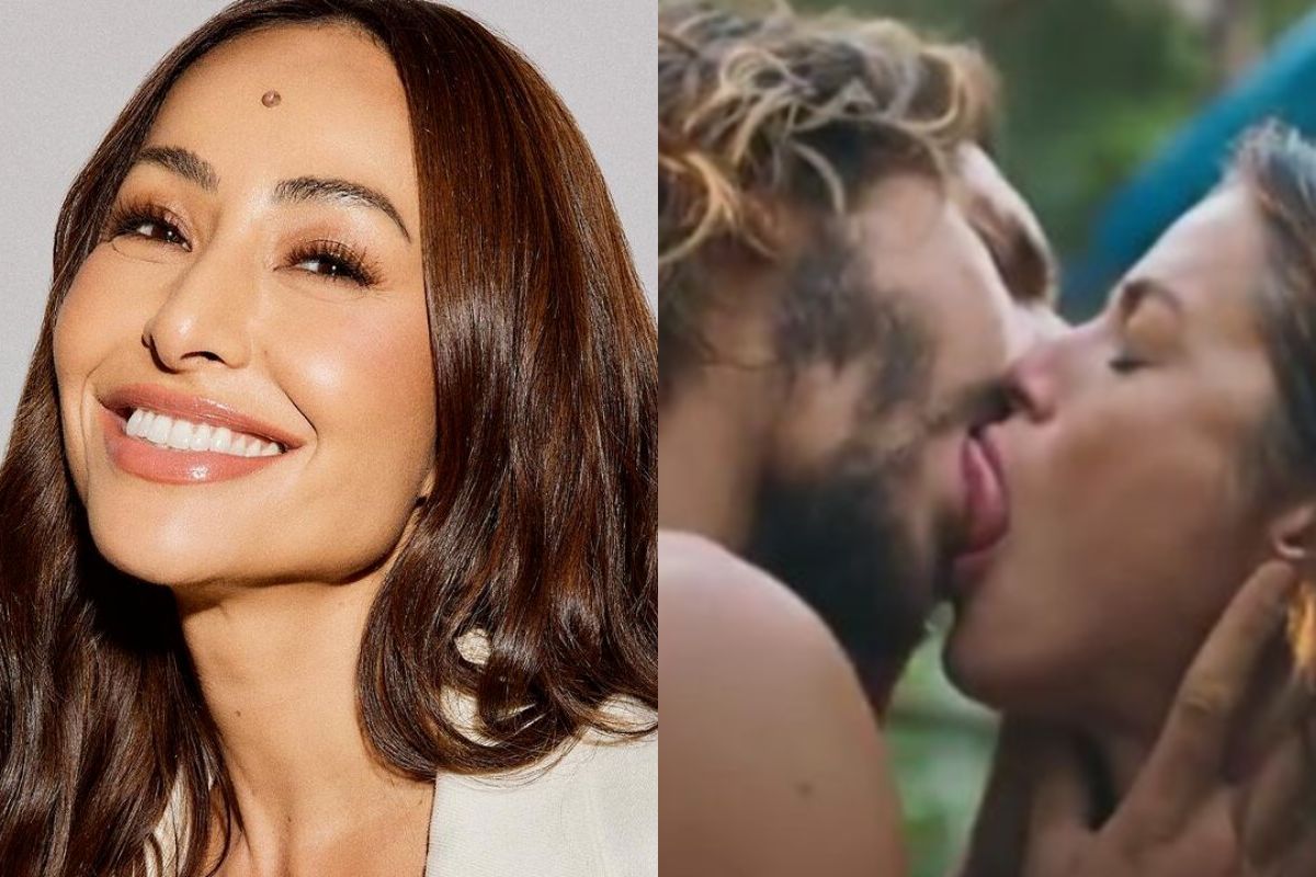 Montagem colorida de Sabrina Sato e uma cena de beijo entre Nicolas Prattes e Agatha Moreira em Mania de Você - Metrópoles