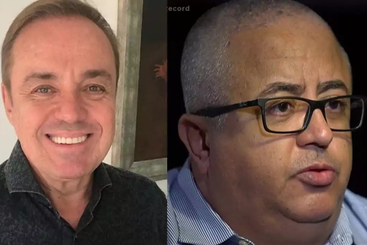 Montagem feita a partir de fotos de Gugu Liberato e do suposto filho, Ricardo Rocha - Metrópoles
