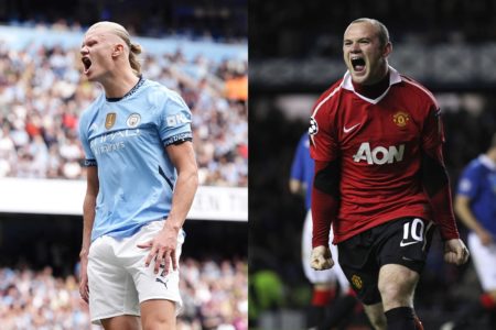Foto colorida Rooney e Haaland - Metrópoles