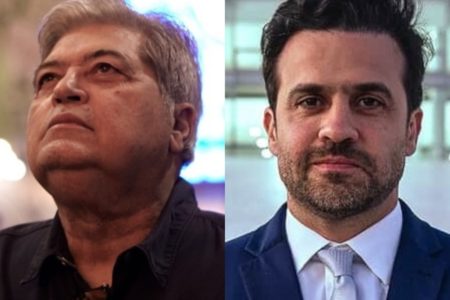 Montagem feita a partir de fotos de Datena a Marçal - Metrópoles