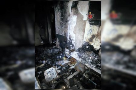 Bombeiros em incendio em cozinha de igreja