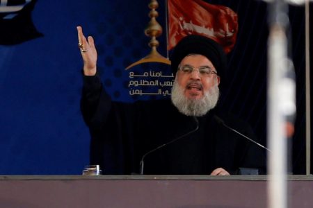 Imagem colorida mostra o líder do Hezbollah - Metrópoles