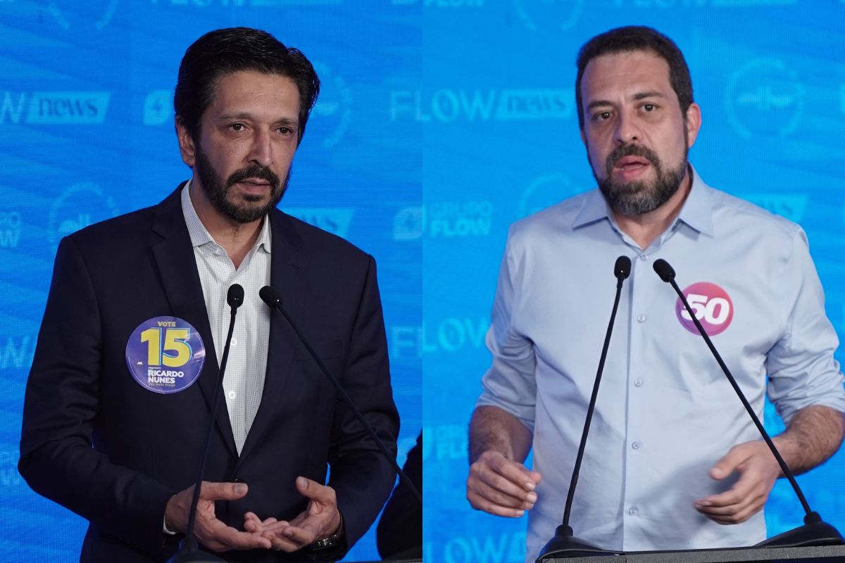 Ricardo Nunes e Guilherme Boulos, em debate do primeiro turno -- Metrópoles