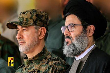 Imagem coloirda de Ibrahim Aqil, à esquerda, um dos fundadores da ala militar do Hezbollah, foi morto na última semana, enquanto Hashem Safieddine (à direita) - Metrópoles
